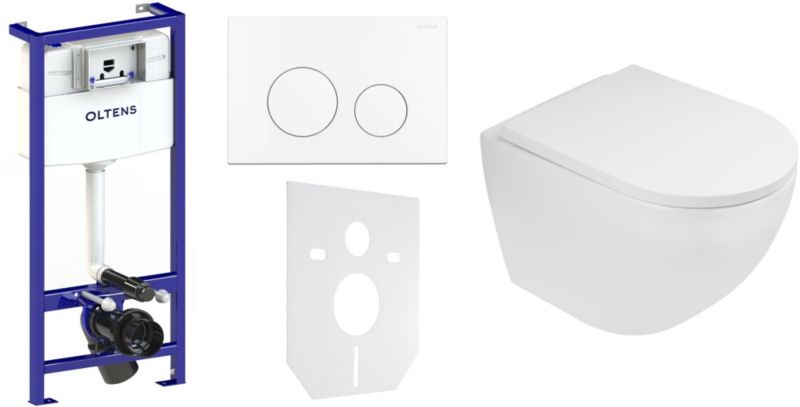 Toiletramme Triberg 50 cm med Spuleknap Hvid 5903003011163
