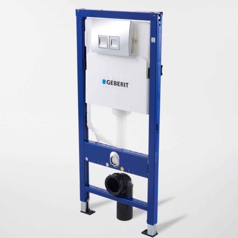 Indbygget WC-stel Geberit Unifix Delta 35 med krom trykknap