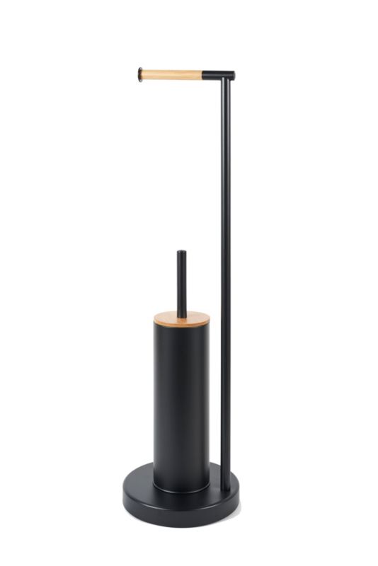 Stojak na Papier Toaletowy Wolnostojący Okrągły Czarny Stal 70 cm