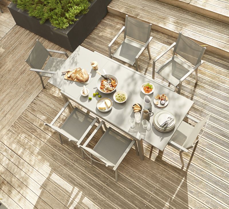 GoodHome Moorea grå udtræksbord til haven