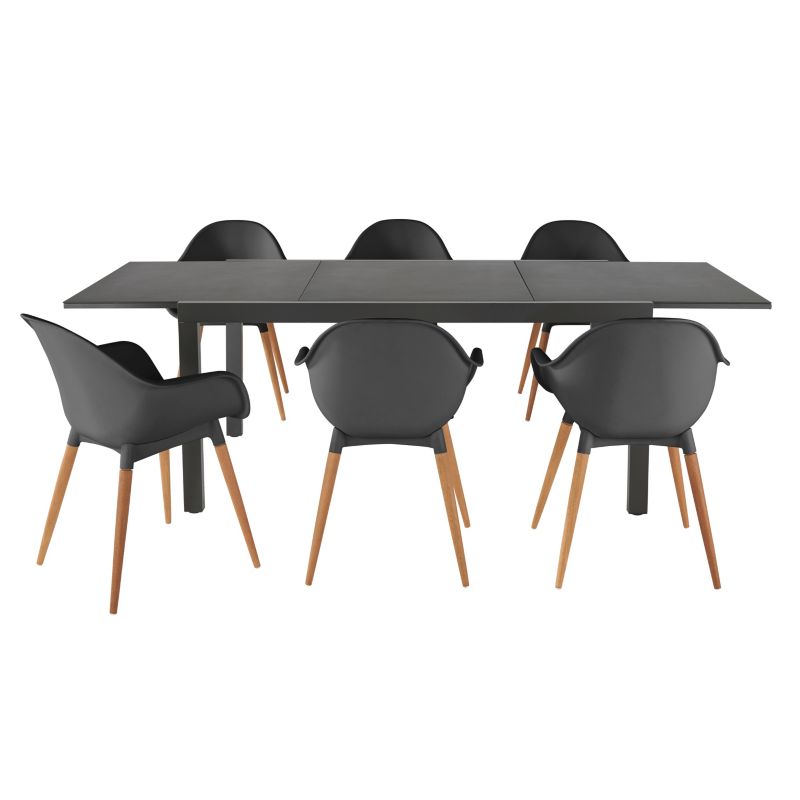 Udtrækkeligt GoodHome Baradal havebord i aluminium