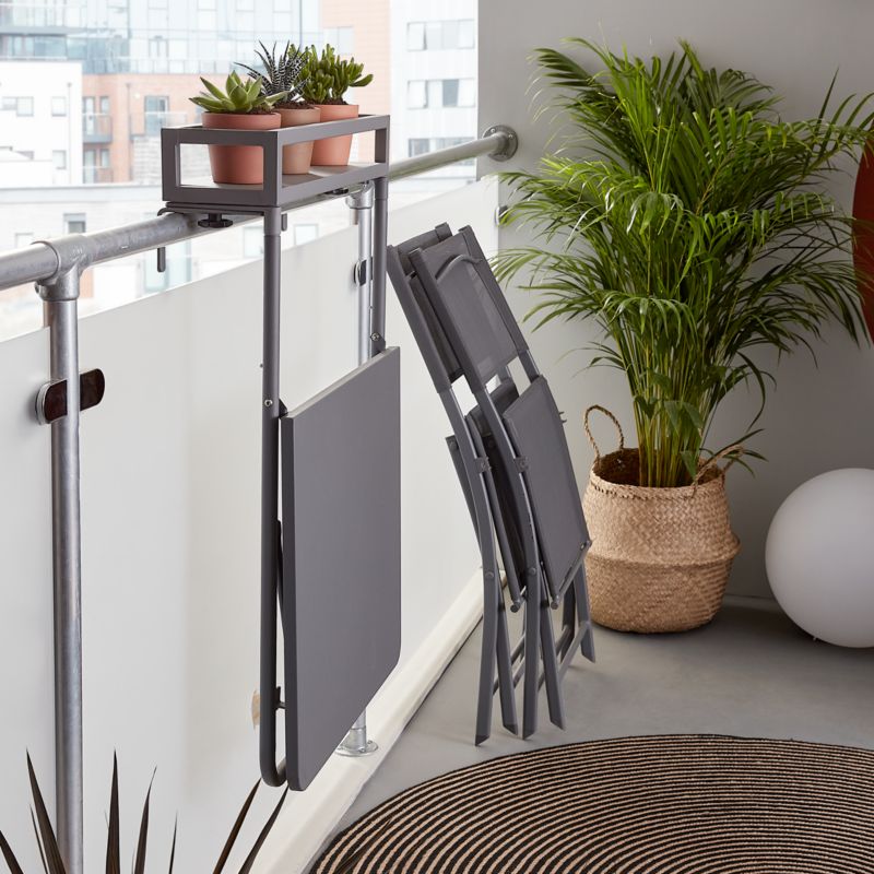 GoodHome Saba balkonbord i grå