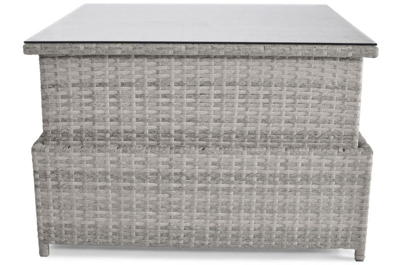 Bettso Malaga udtrækkeligt havebord, kvadratisk med glasplade, grå, 1 stk.