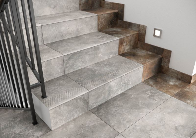 Klinkertrappekant Octane Paradyż 30 x 30 cm grafitgrå