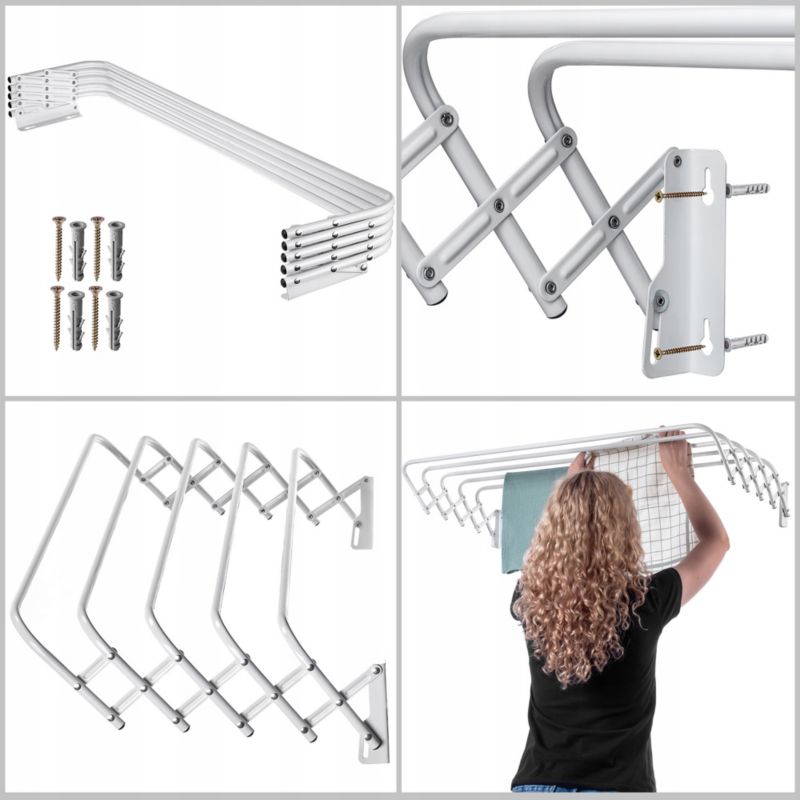 KADAX vægmonteret harmonikastativ til tøj, 100 cm