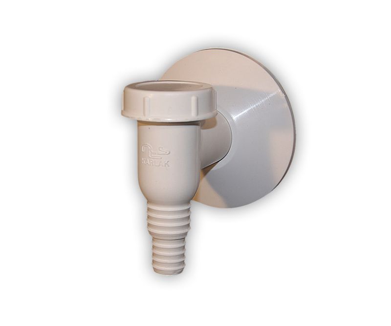 Overflademonteret hvid afløbssifon til vaskemaskine