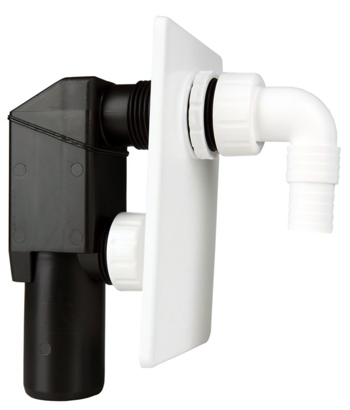 Indbygget hvid afløbsbøjning til vaskemaskine