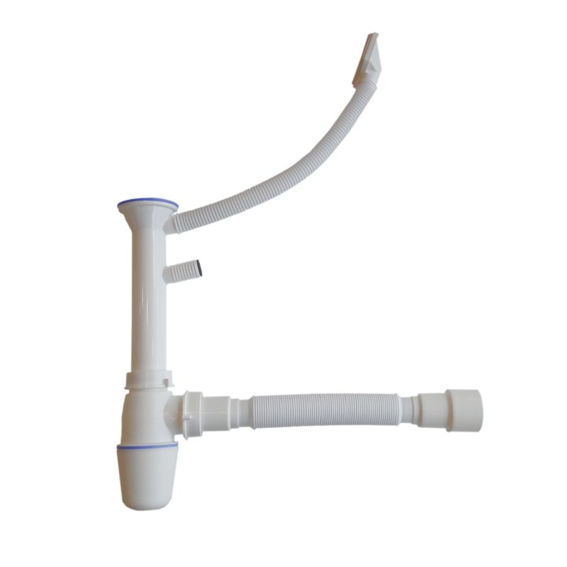 Sifon til enkeltvask med overløb
