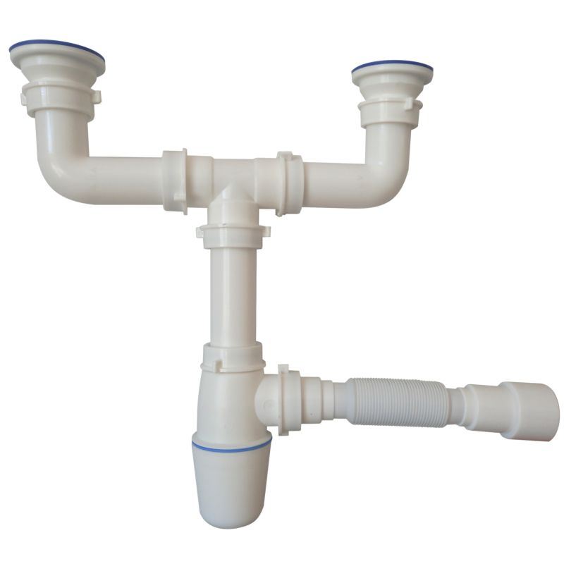 Dobbelt vaskesifon med metalrist