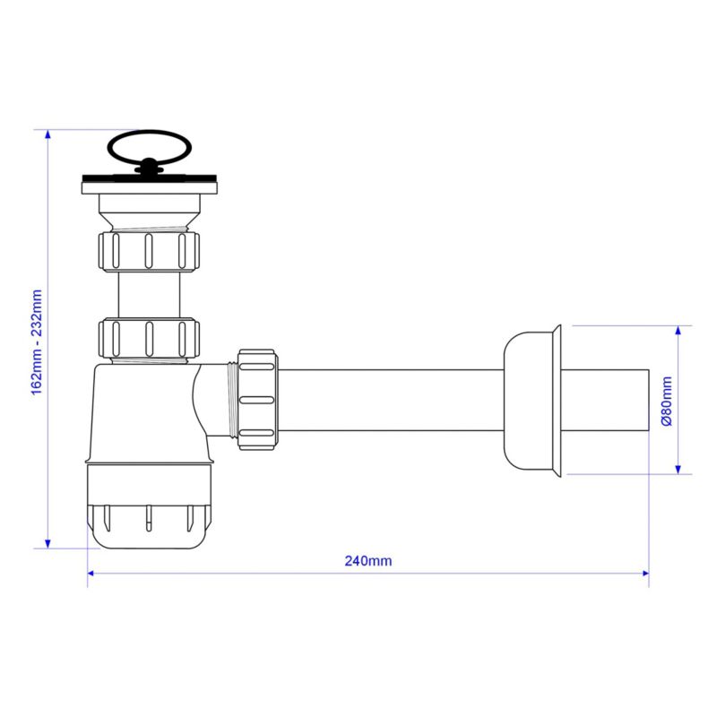 McAlpine flaskeformet vaskesifon 1 ¼"