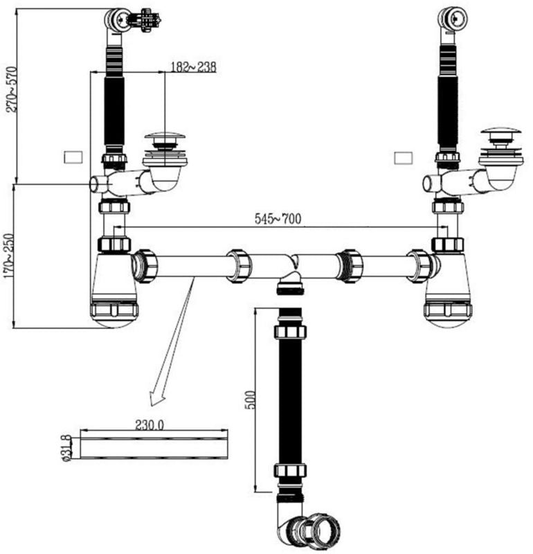 Cooke&Lewis Imandra dobbelt vaskesifon