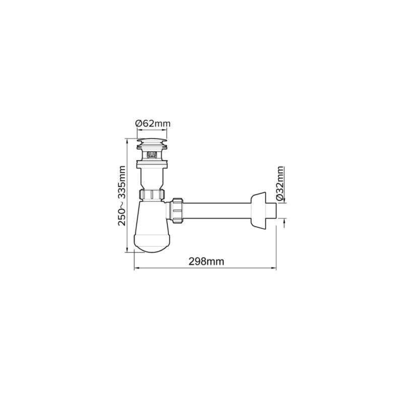Flomasta vaskesifon 32 mm klik-klak