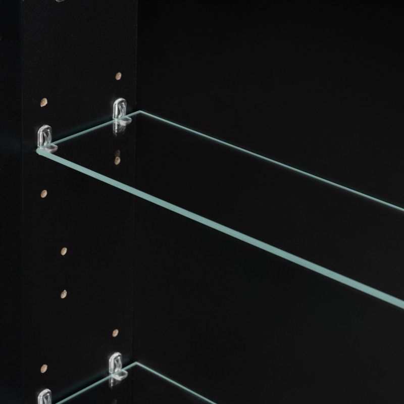 Spejlskab 60 cm Sort Mat med 2 Glasplader