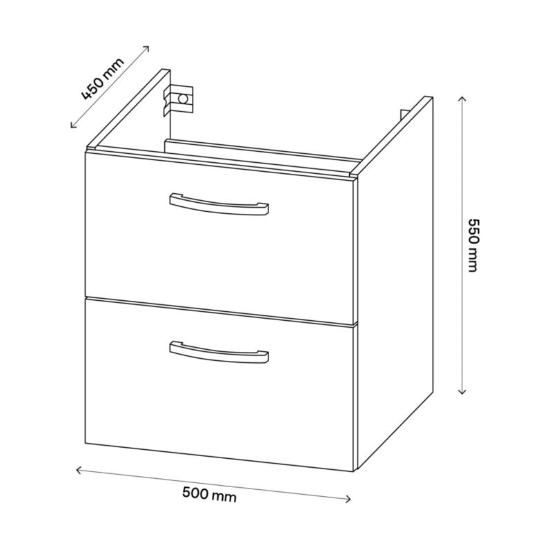 Væghængt vaskeskab Aruna 50 cm hvid