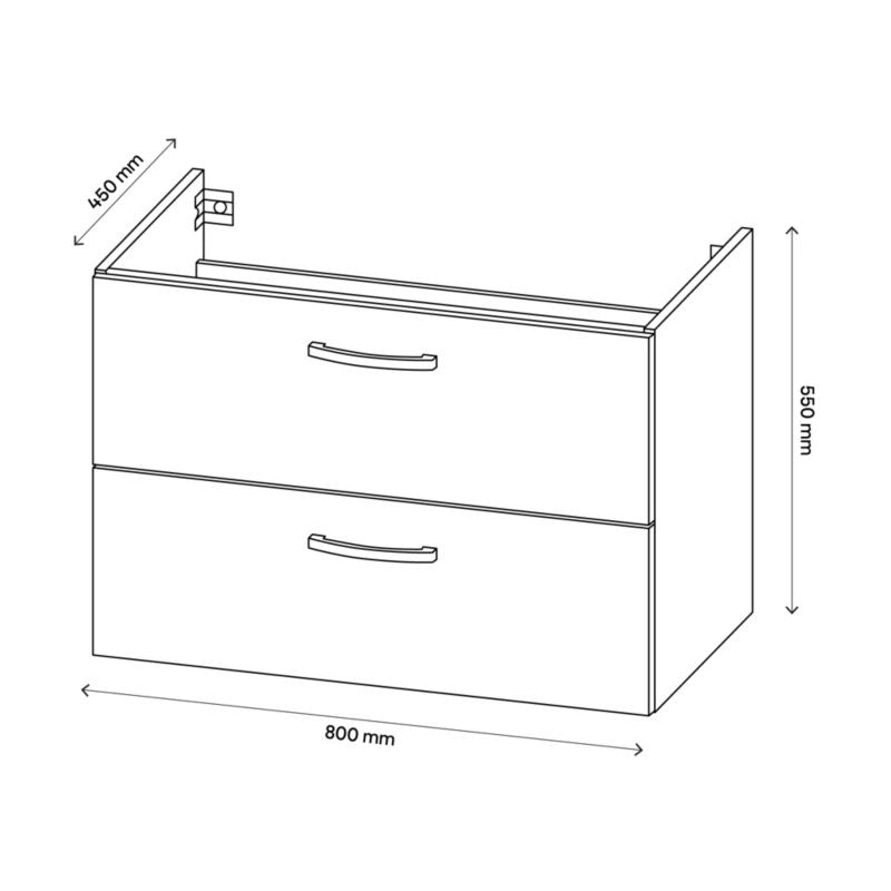 Væghængt vaskeskab Aruna 80 cm grå