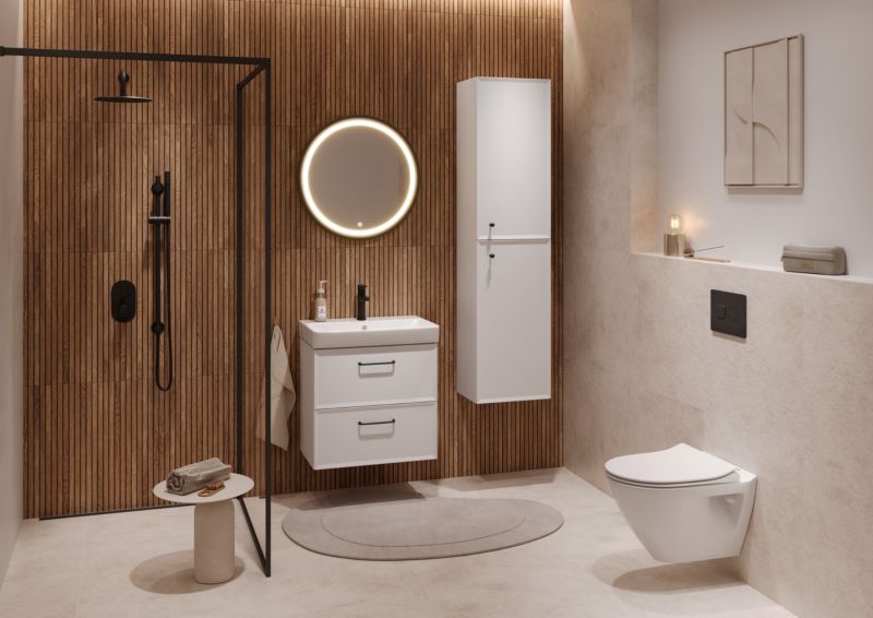 Væghængt underskab til vask Cersanit Mille Slim 60 cm mat hvid