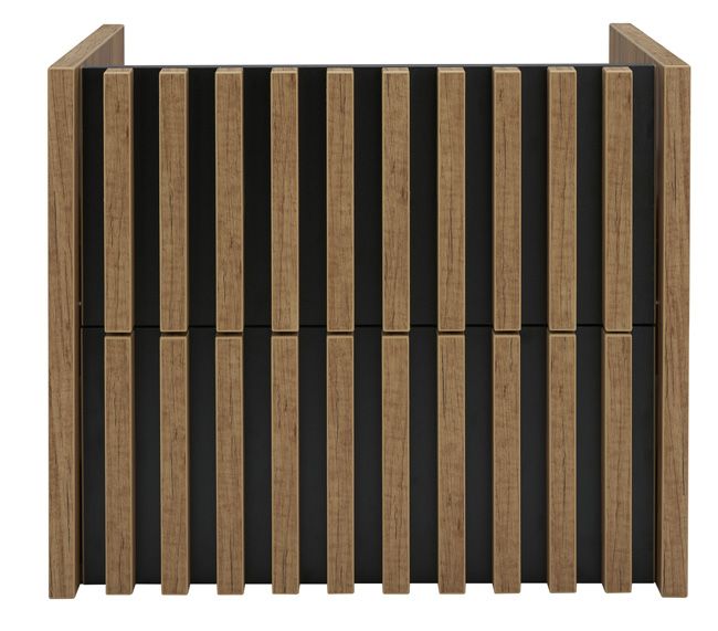 Deftrans Line væghængt underskab til vask 60 cm i gylden egetræ