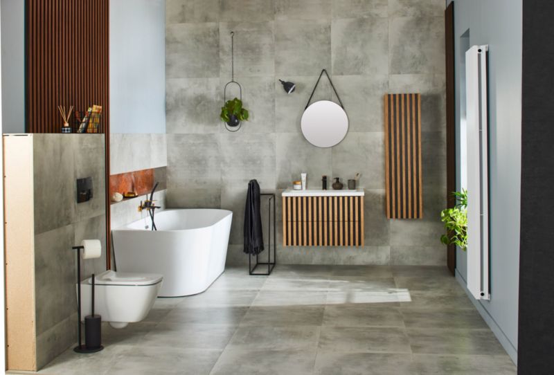 Væghængt vaskeskab Deftrans Line 80 cm i gylden eg