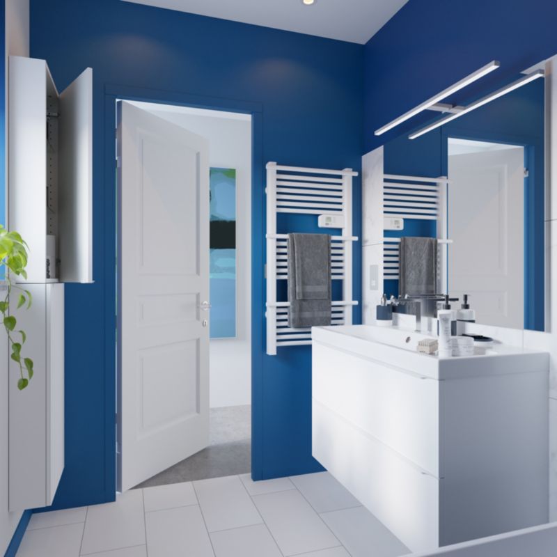 GoodHome Imandra 100 cm væghængt vaskeskab i mat hvid