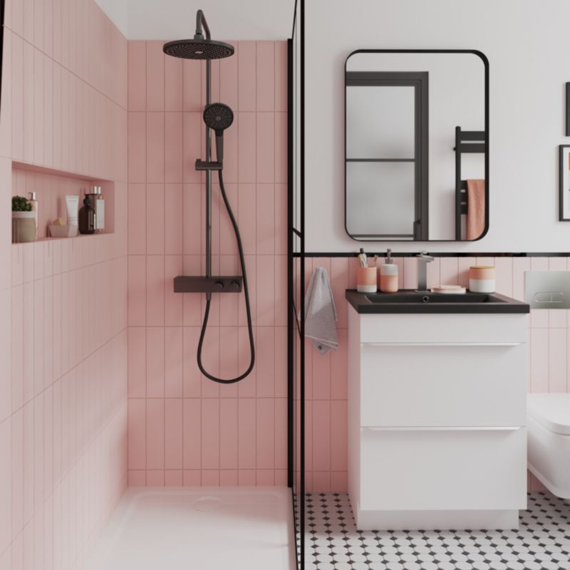 GoodHome Imandra 60 cm fritstående vaskeskab i mat hvid