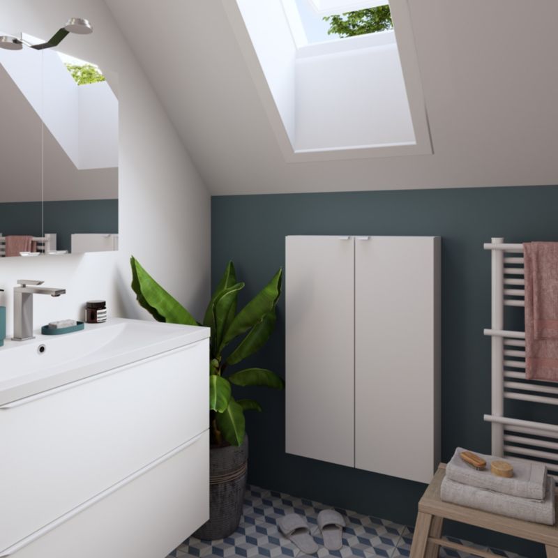 GoodHome Imandra 60 cm væghængt vaskeskab i mat hvid