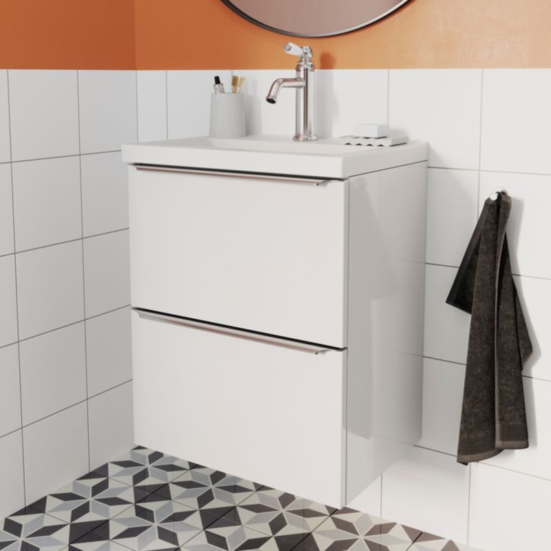 GoodHome Imandra Slim væghængt vaskeskab 50 cm hvid