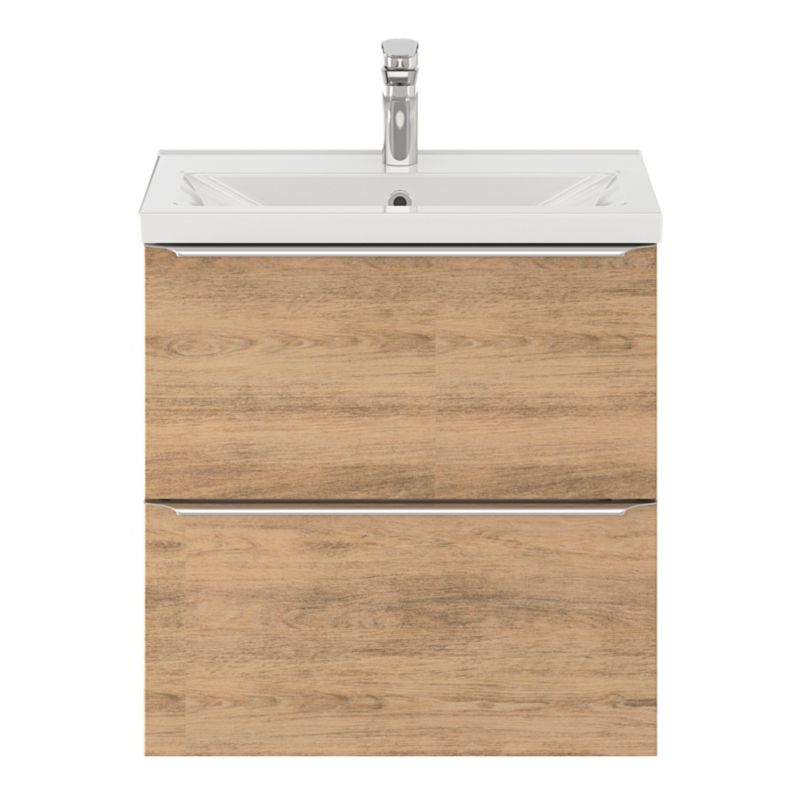 GoodHome Imandra Slim væghængt vaskeskab 60 cm i egetræ