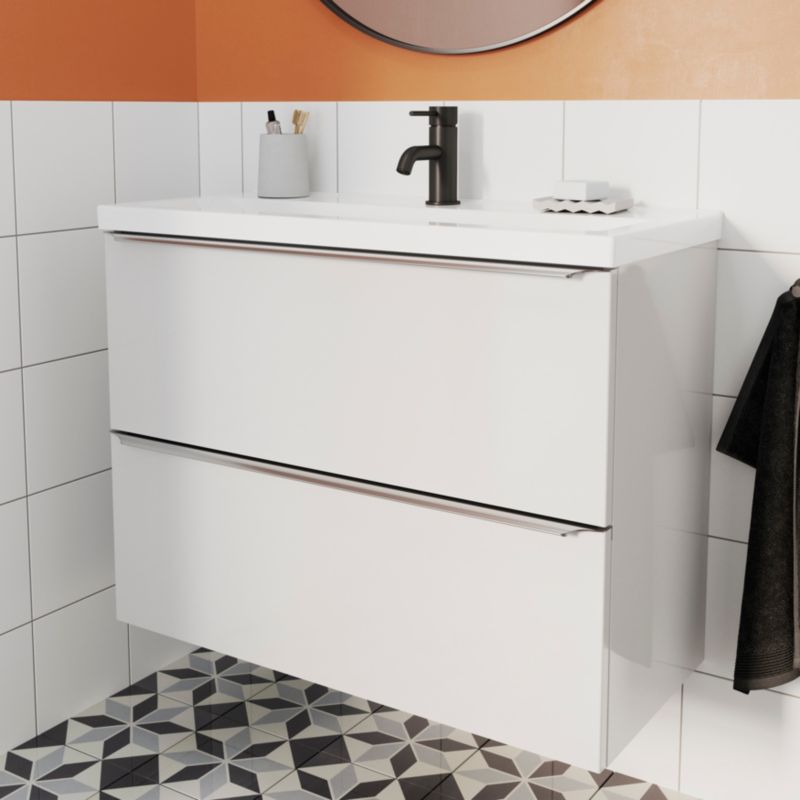 GoodHome Imandra Slim væghængt vaskeskab 80 cm hvid