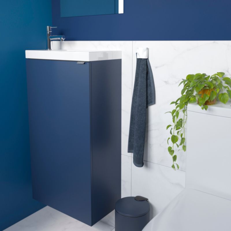 GoodHome Imandra fritstående vaskeskab 44 cm mat‑mørkeblå