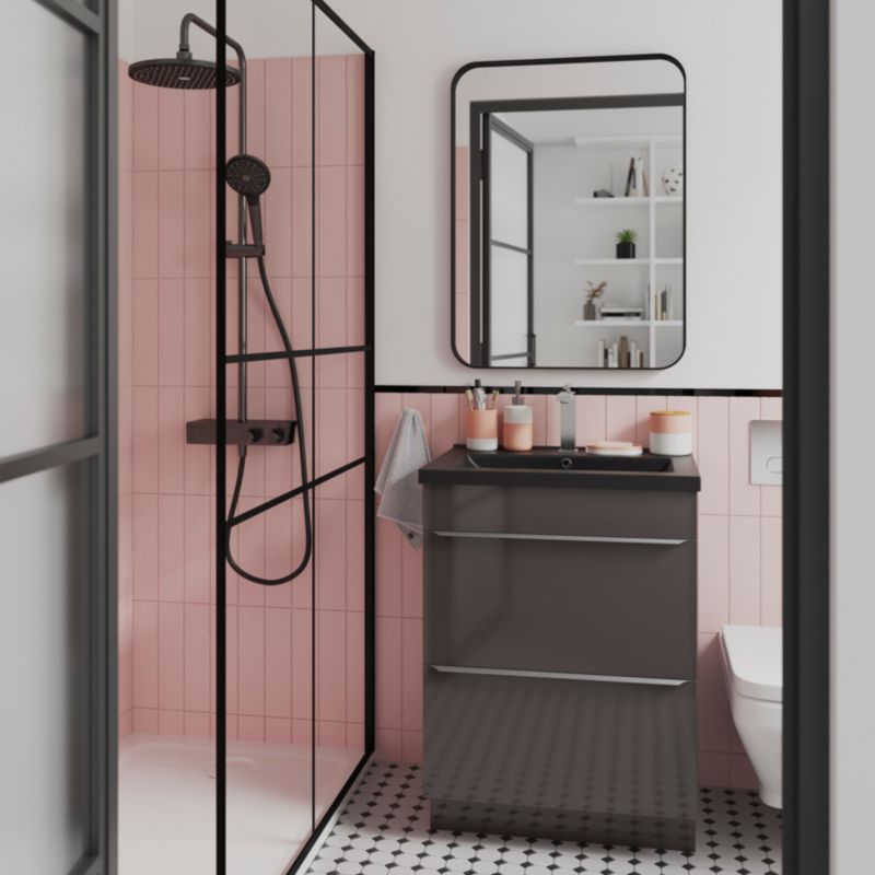 GoodHome Imandra fritstående vaskeskab 60 cm i antracit