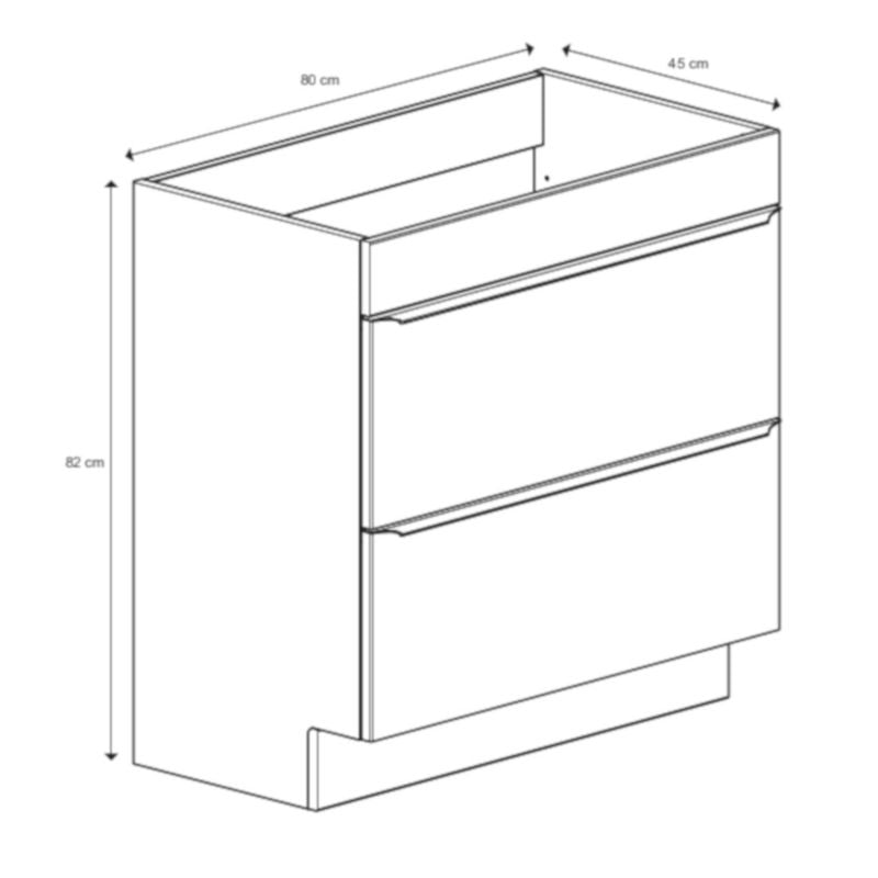 Fritstående vaskeskab GoodHome Imandra 80 cm i egetræ