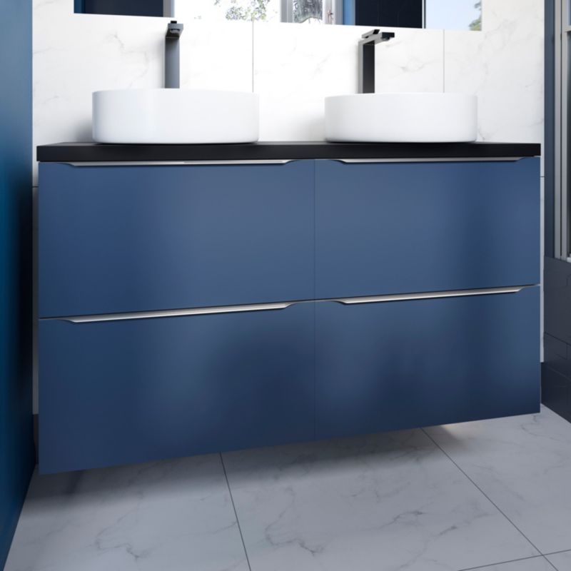 GoodHome Imandra væghængt vaskeskab 120 cm mat‑mørkeblå