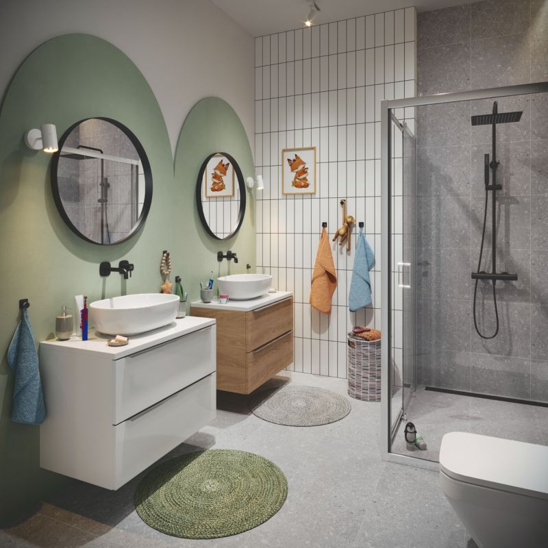 GoodHome Imandra væghængt skab til vask 80 cm hvid