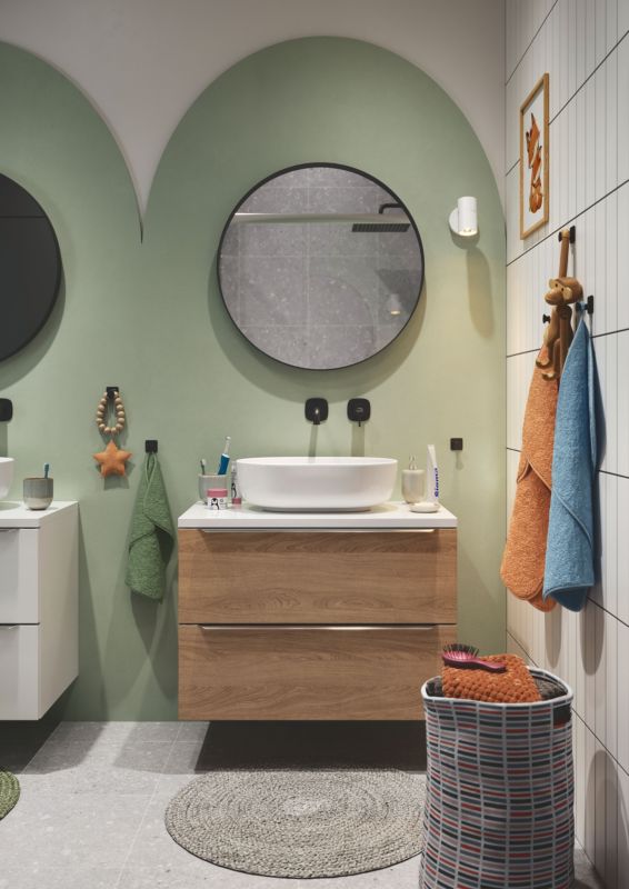 GoodHome Imandra væghængt vaskeskab 80 cm i egetræ