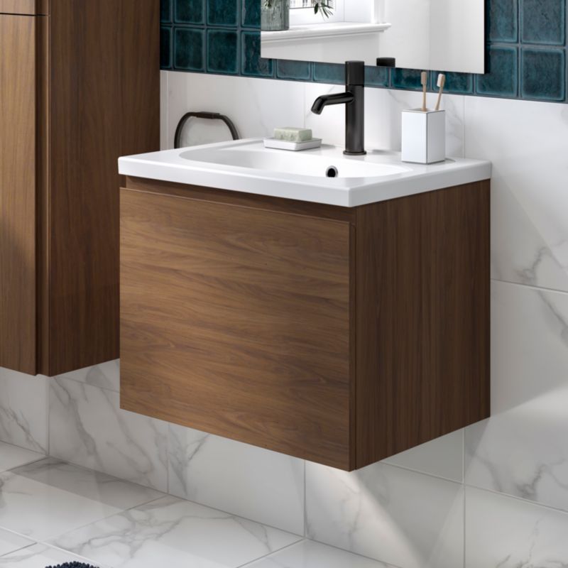 GoodHome Levanna vaskeskab 60 cm i valnød