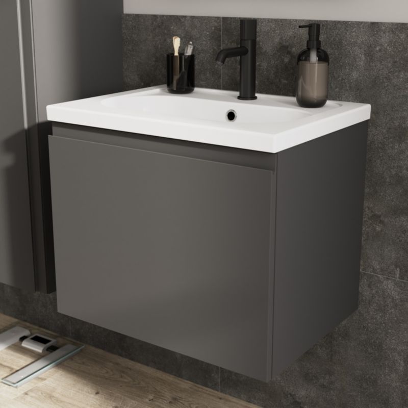 GoodHome Levanna vaskeskab 60 cm i grå