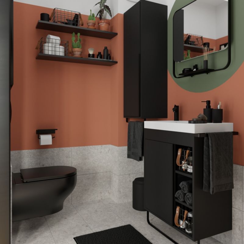 Stående vaskeskab GoodHome Maza 60 x 36 cm mat-sort