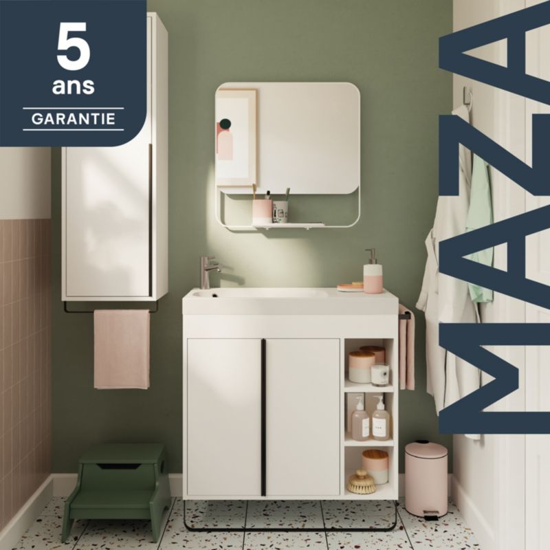 Stående vaskeskab GoodHome Maza 80 x 36 cm hvid