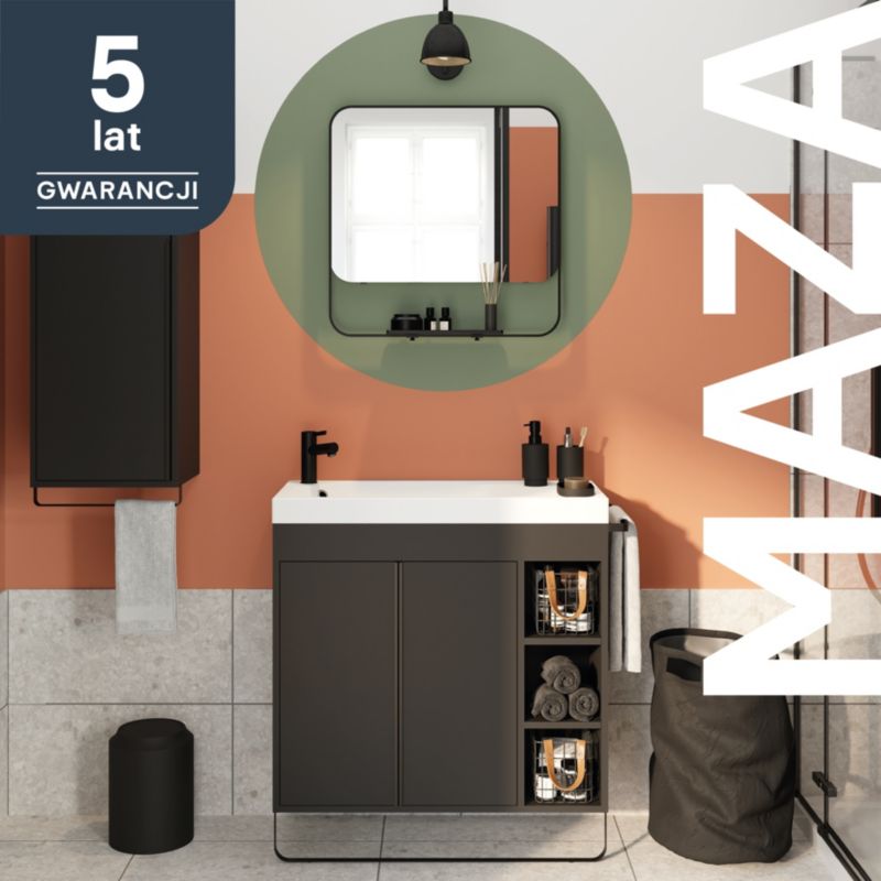 Stående skab til vask GoodHome Maza 80 x 36 cm mat-sort