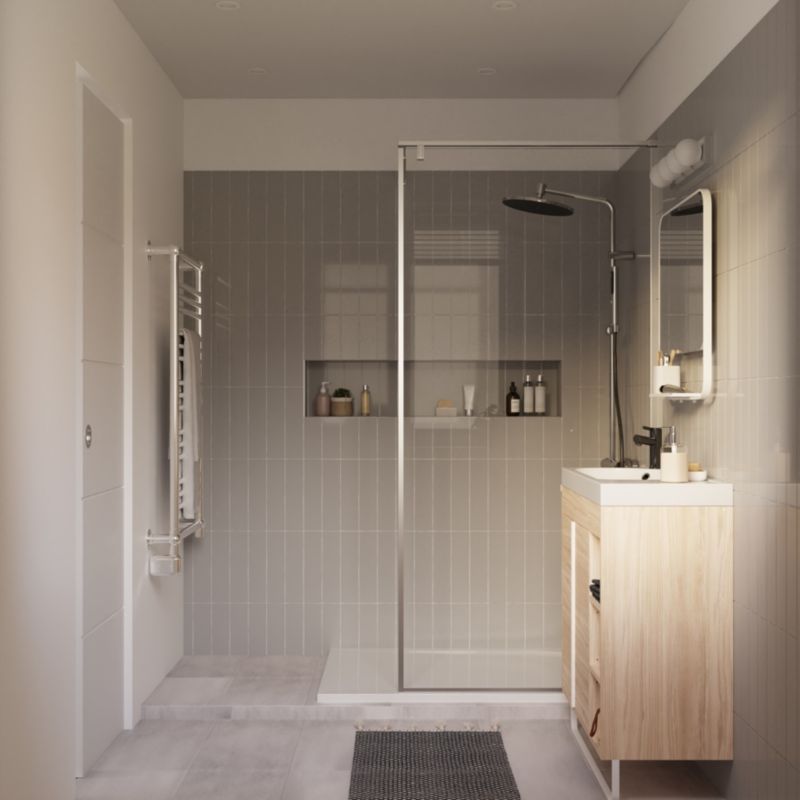 GoodHome Maza fritstående vaskeskab 80 x 36 cm i egetræslook