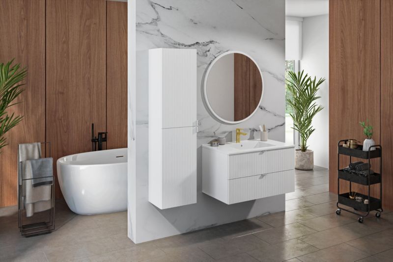 Mirano Listrado væghængt skab til vask 60 cm hvid