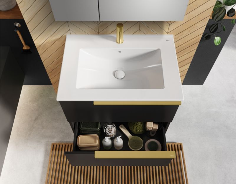 Roca Style vægmonteret skab til vask 60 cm mat sort