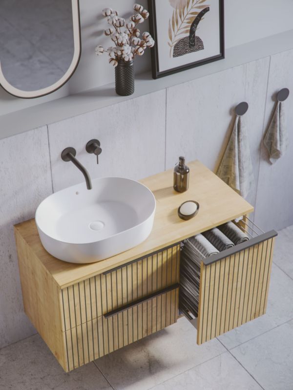 Roca Style væghængt vaskeskab 60 cm lys eg