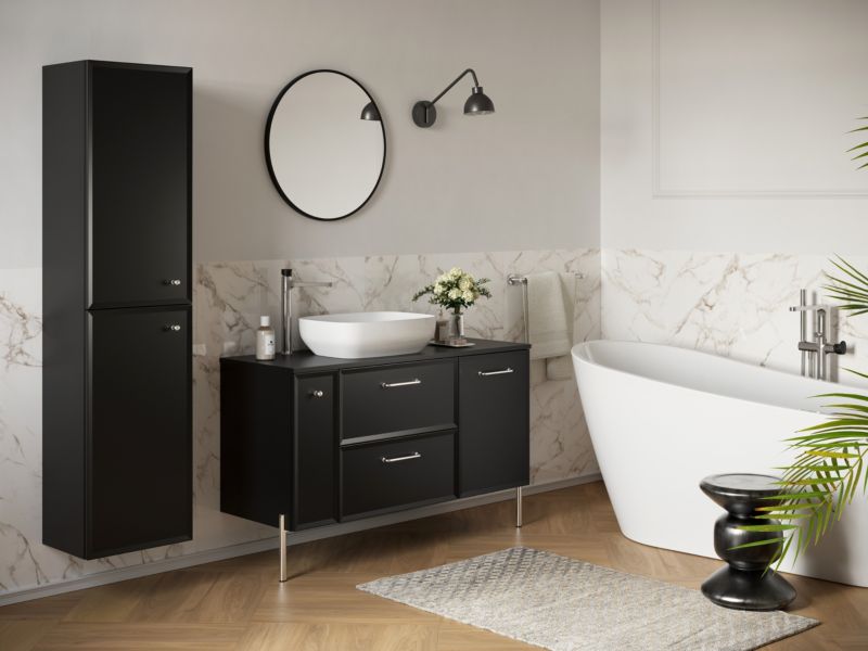 Underbordsskab cargo Cersanit Mille 20 cm væghængt mat sort