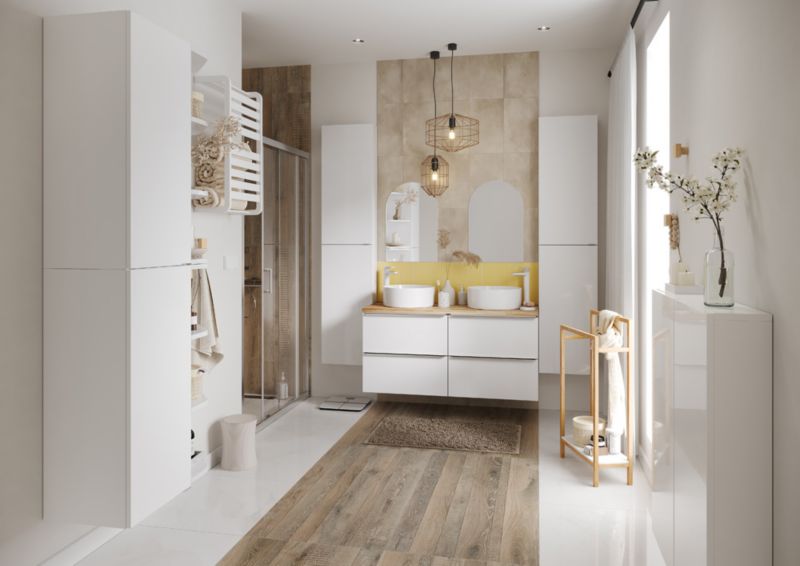 GoodHome Imandra væghængt skab 40 x 90 x 15 cm hvid