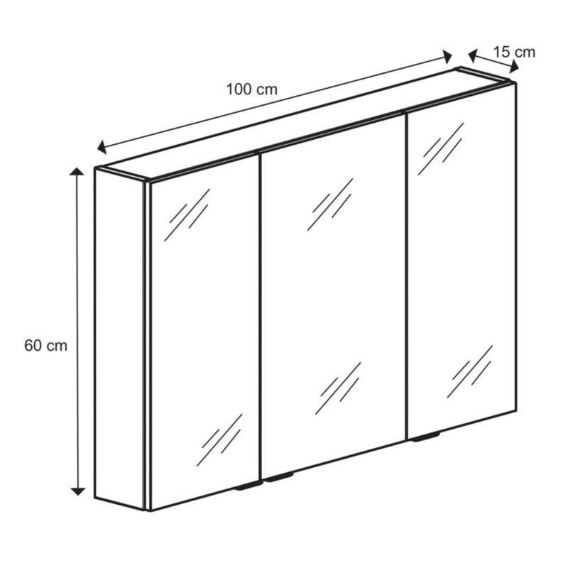 GoodHome Imandra spejlskab 100 x 60 x 15 cm