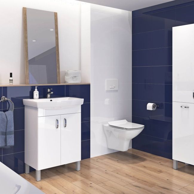 Skab med vask Cersanit Claso 60 cm hvid