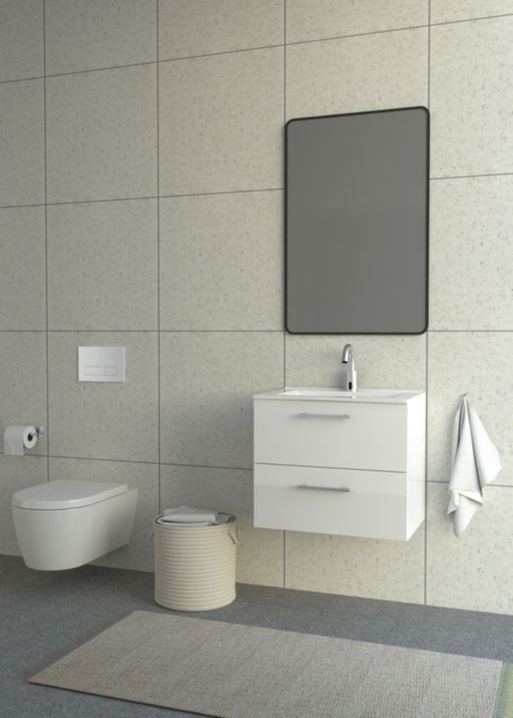 Badeværelsesskab med vask Deftrans Bel 60 cm hvid