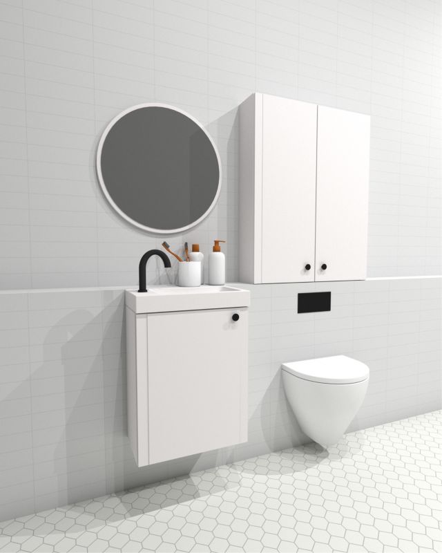 Mirano Azzura hvid skab med vask