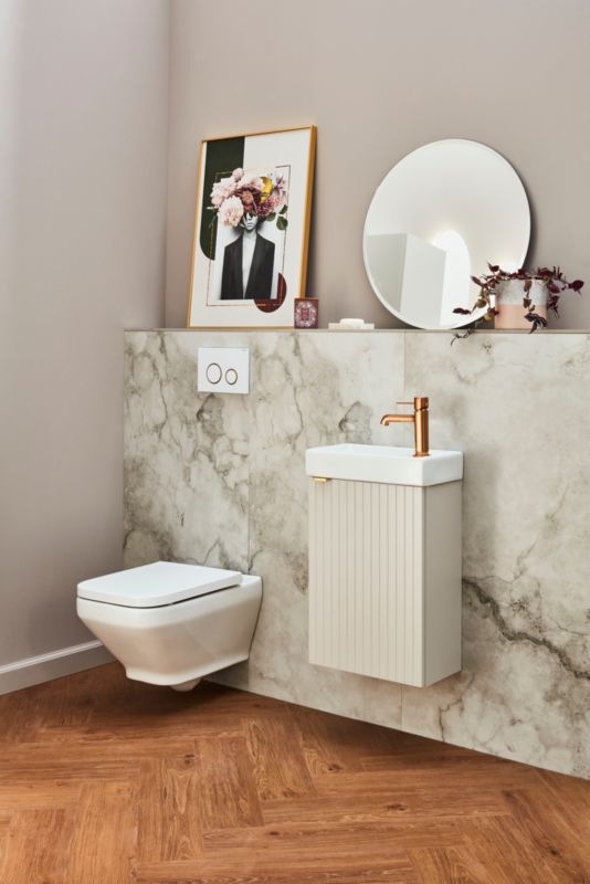 Væghængt skab med vask Mirano Listrado 40 cm i kasmir